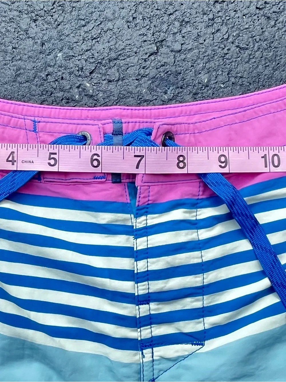 Patagonia Wavefarer Boardshorts Boys Size 10 Fitz Stripe Joya Blue